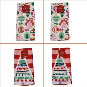 Lot Of 4 December Home Christmas Holiday Kitchen Towels